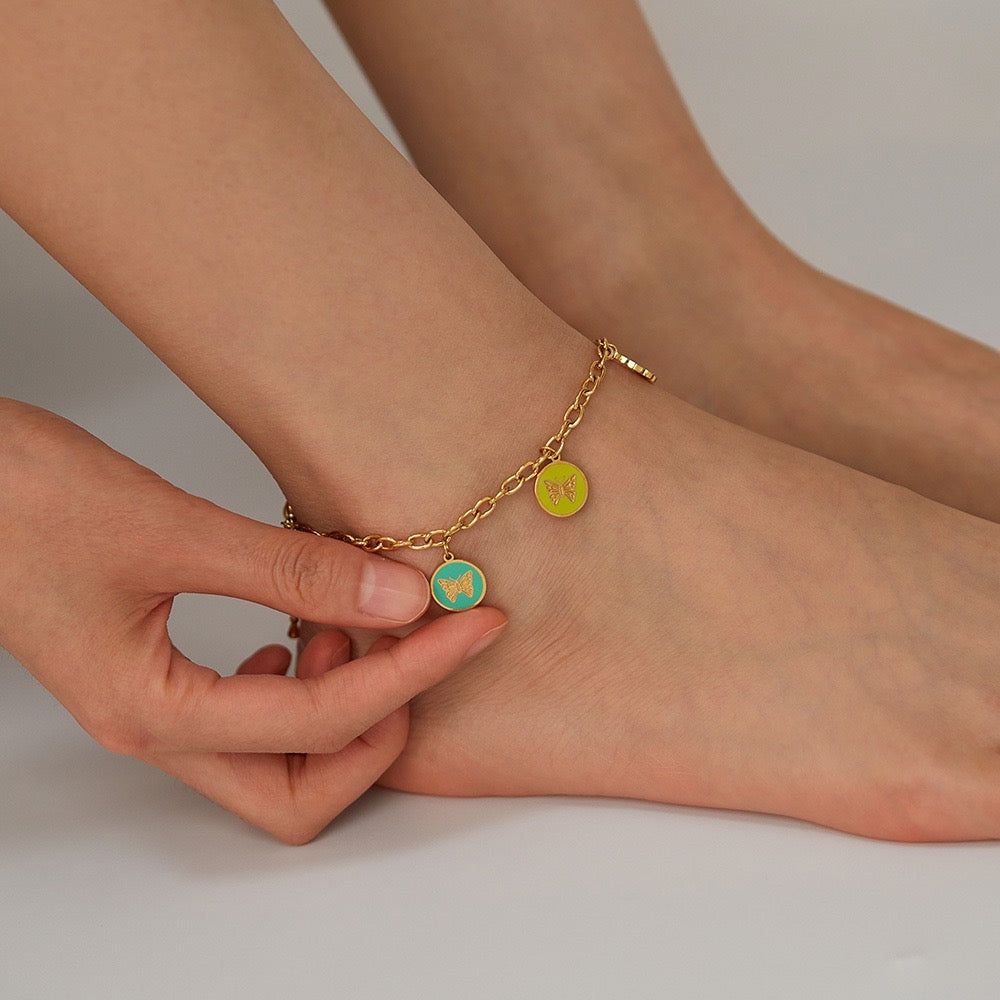 Colors Charms Anklet - Stainless Steel