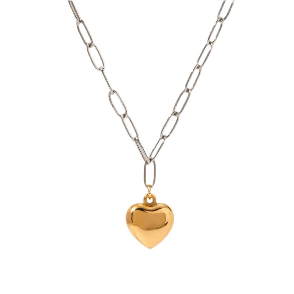 Golden Heart Stainless Steel Chain Necklace