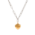 Golden Heart Stainless Steel Chain Necklace