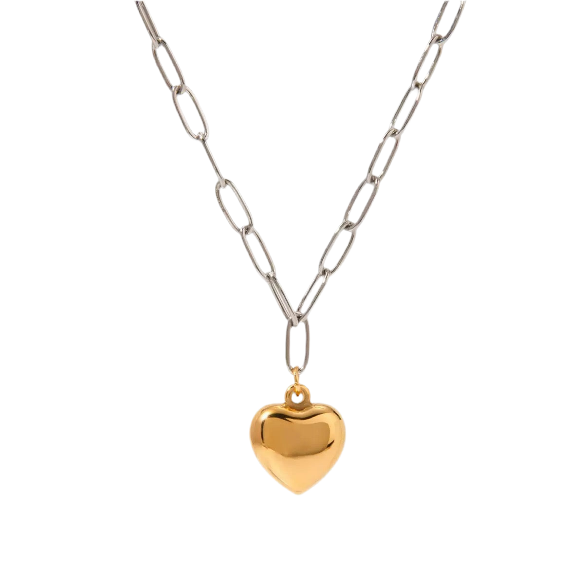 Golden Heart Stainless Steel Chain Necklace
