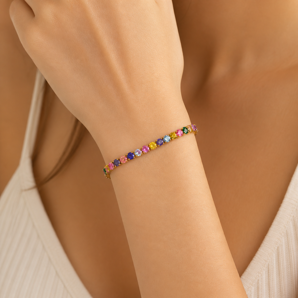 Zirconia Stainless Steel Tennis Bracelet