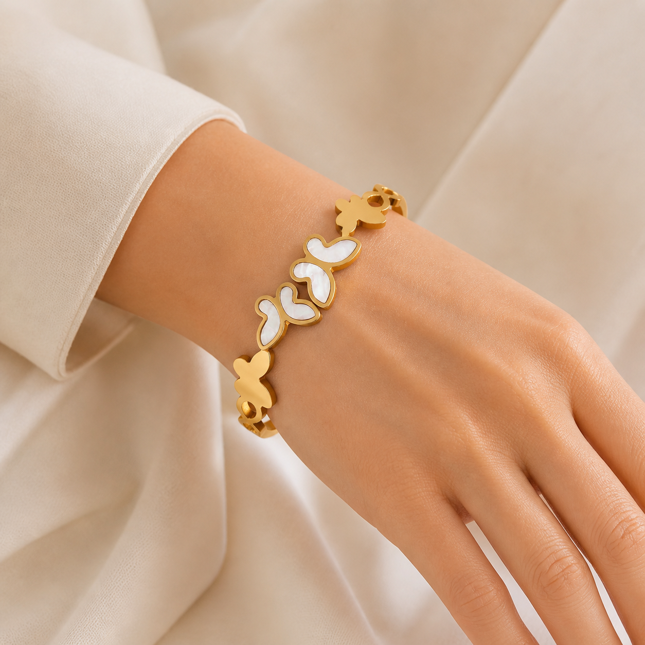 Butterfly Minimal Non Tarnish Cuff Bangle