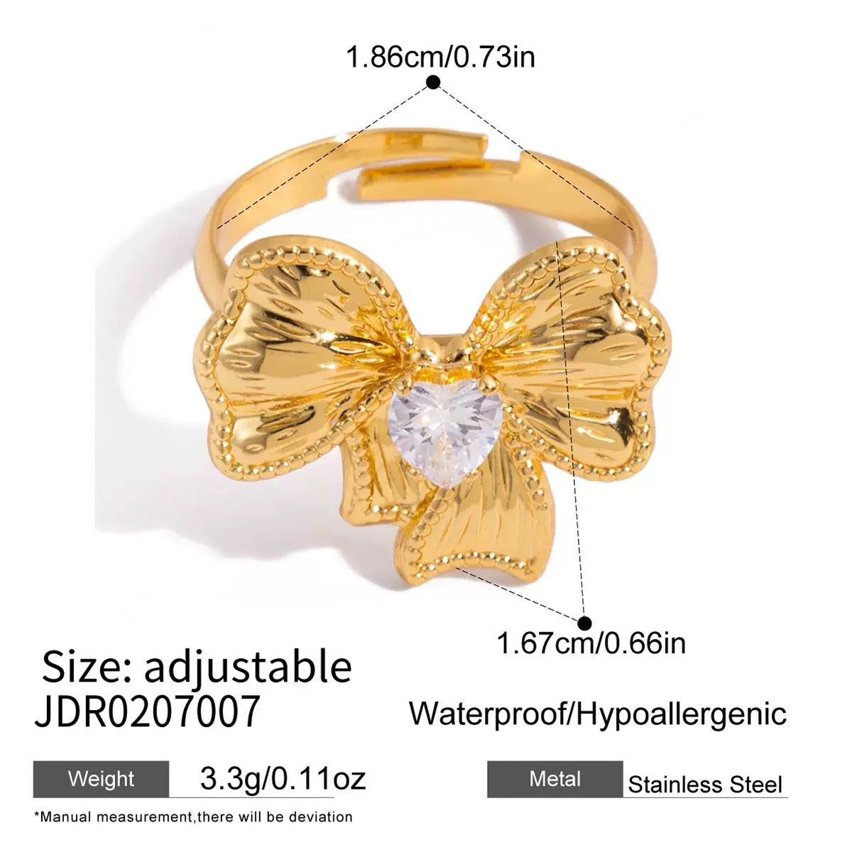 Flower Stone Ring - Stainless Steel