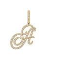 Zircon Alphabet Pendant Necklace in Stainless Steel