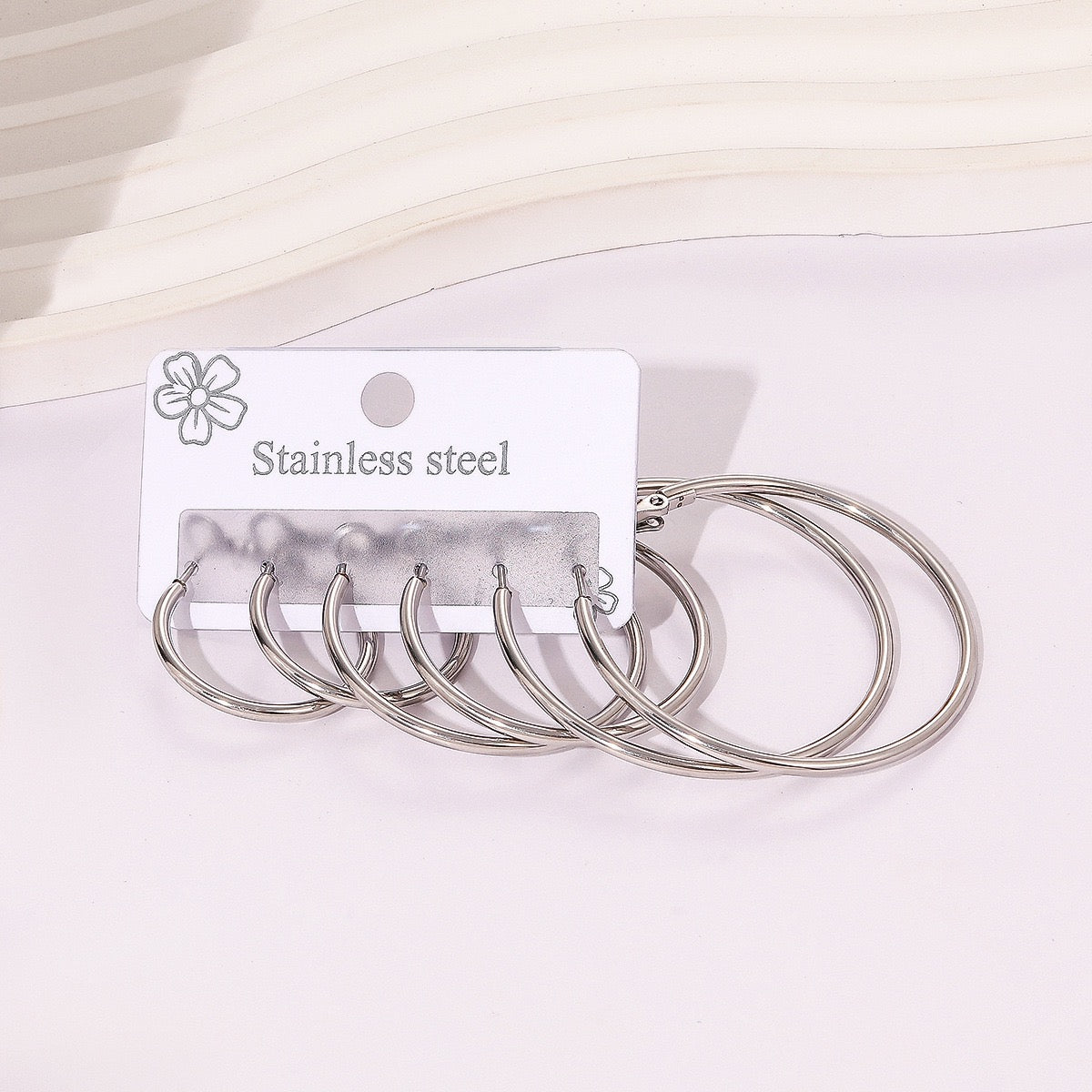 Gold Stainless Steel Hoop Earrings
