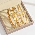 Lux 3 in 1 Stoned Stainless Steel Bangle Set
