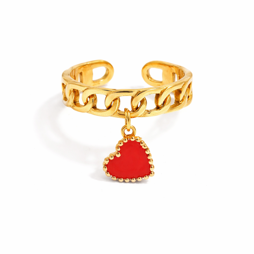 Love Chain Ring in Stainless Steel