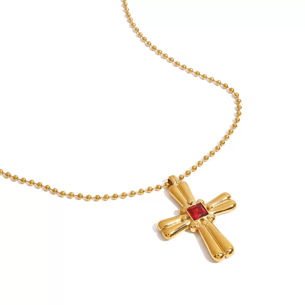 Bead Chain with Royal Cross Pendant