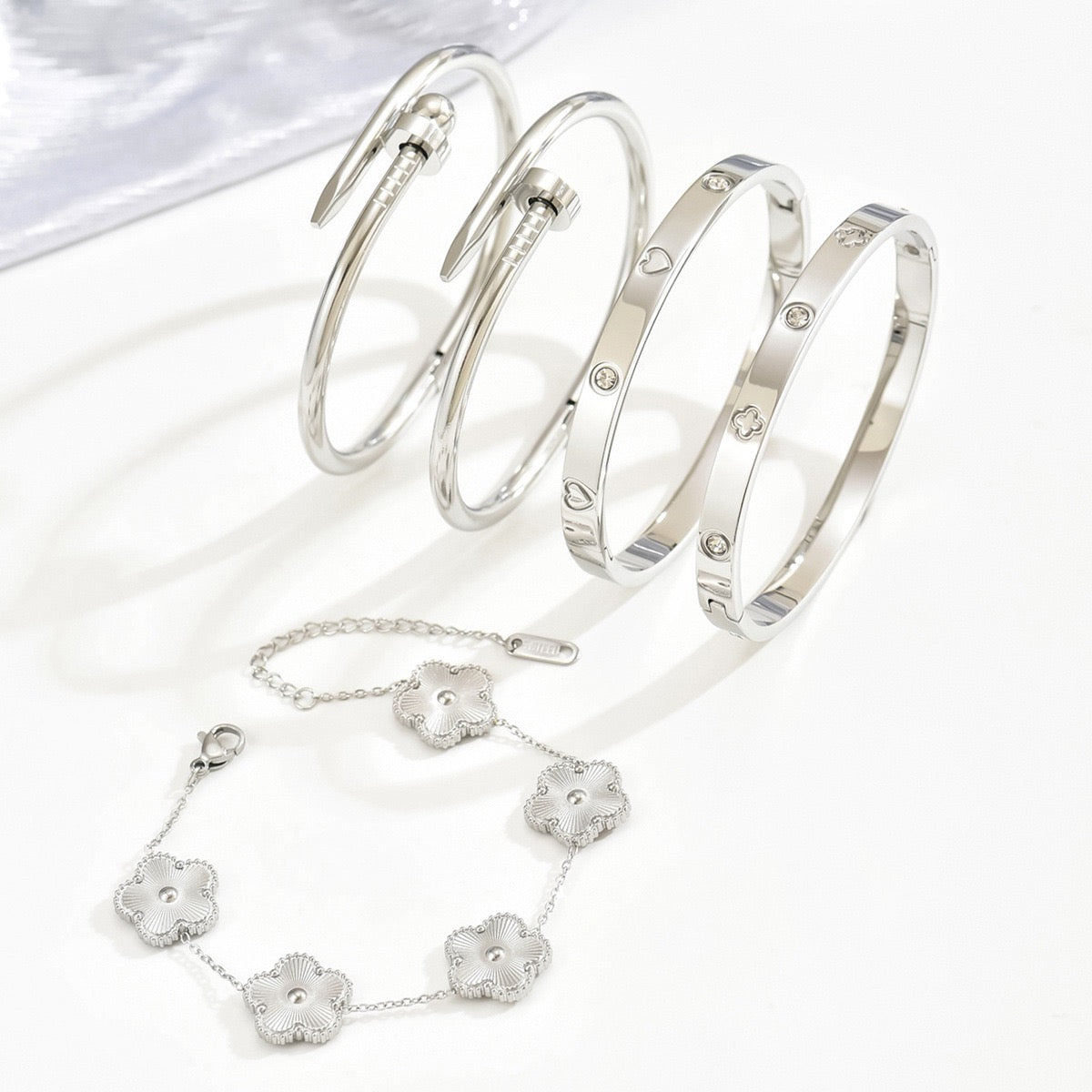 Stainless Steel 5 in 1 Bangle Set