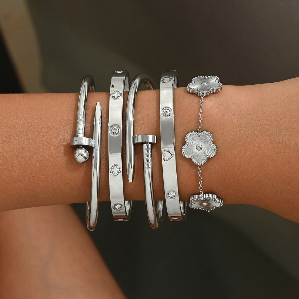 Stainless Steel 5 in 1 Bangle Set