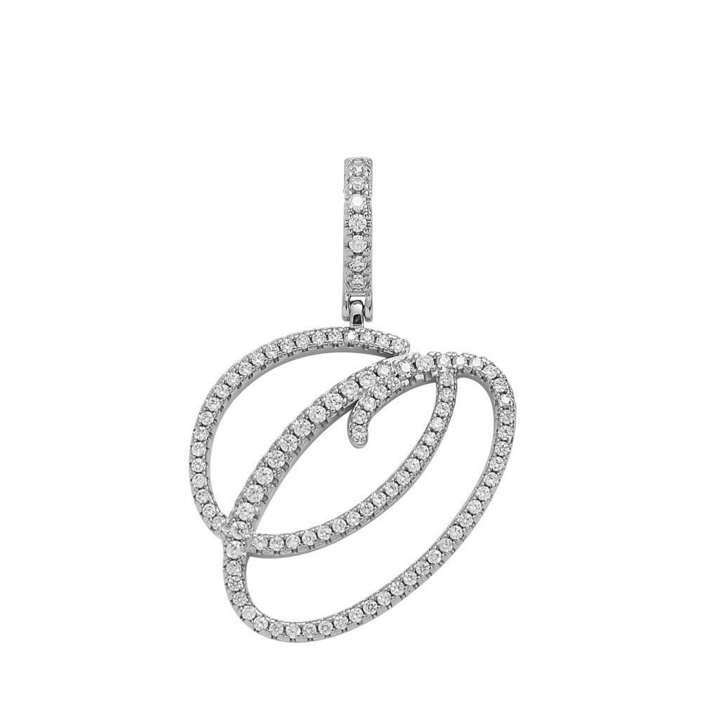 Zircon Alphabet Pendant Necklace in Stainless Steel
