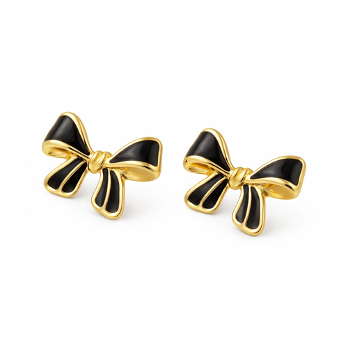 Bow Earrings in Stainless Steel