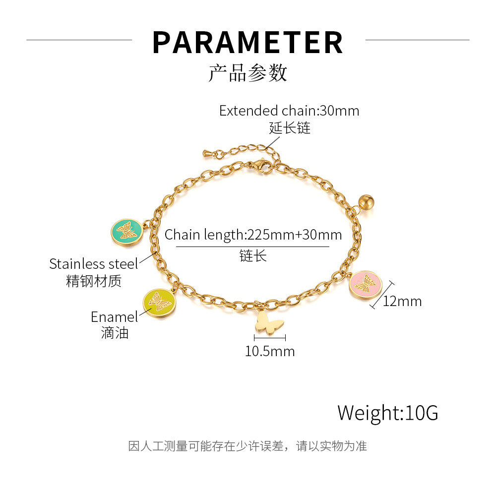 Colors Charms Anklet - Stainless Steel