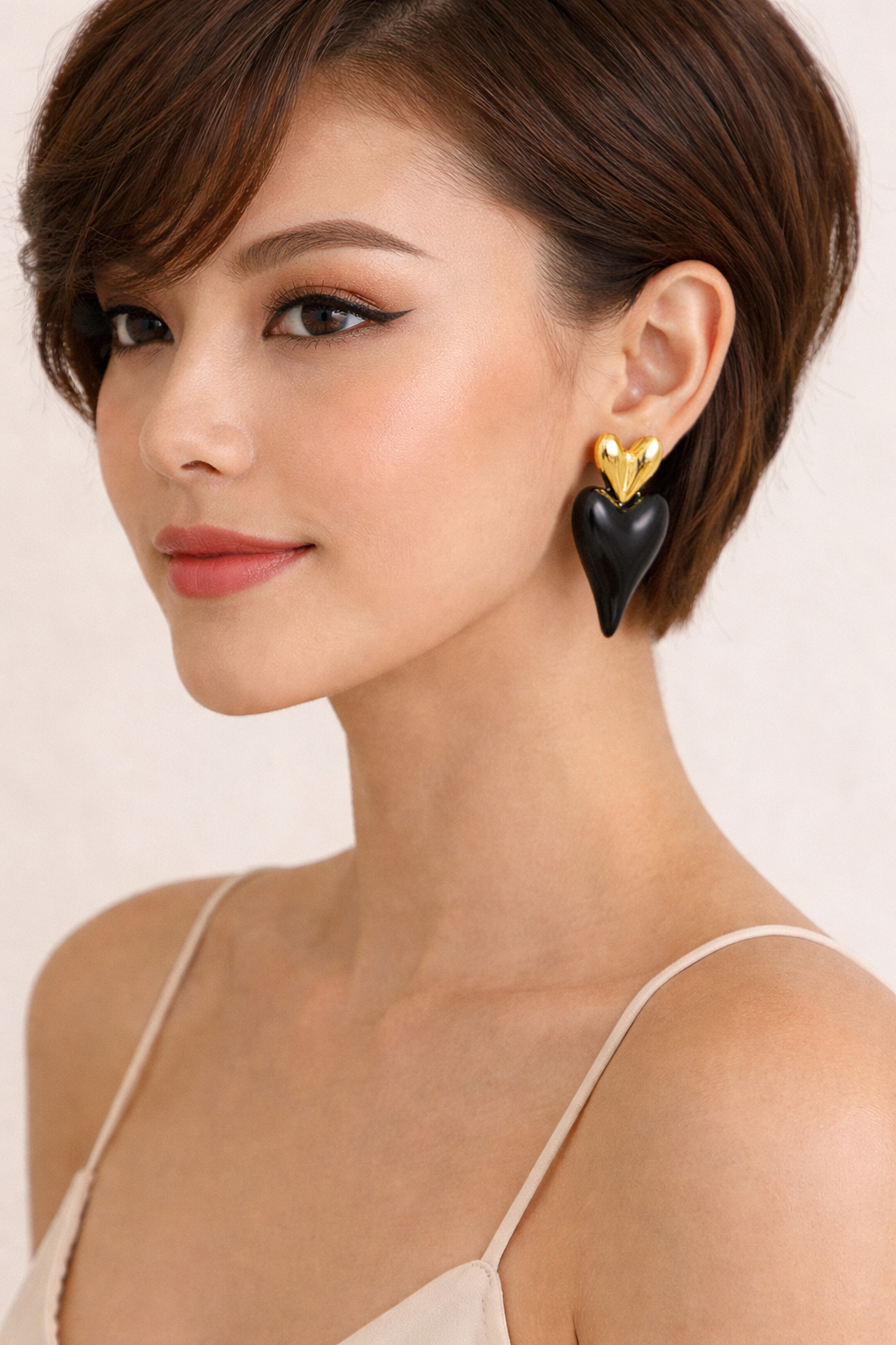 Hearty Drop Earrings in Stainless Steel ￼