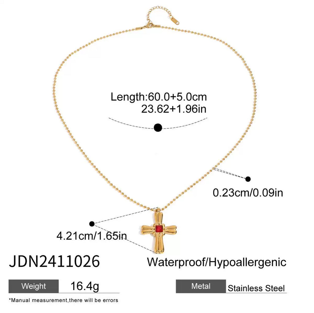 Bead Chain with Royal Cross Pendant