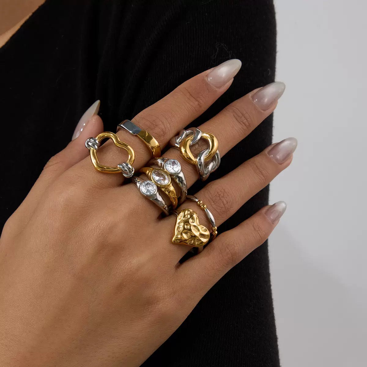 Two Tone Heart Ring