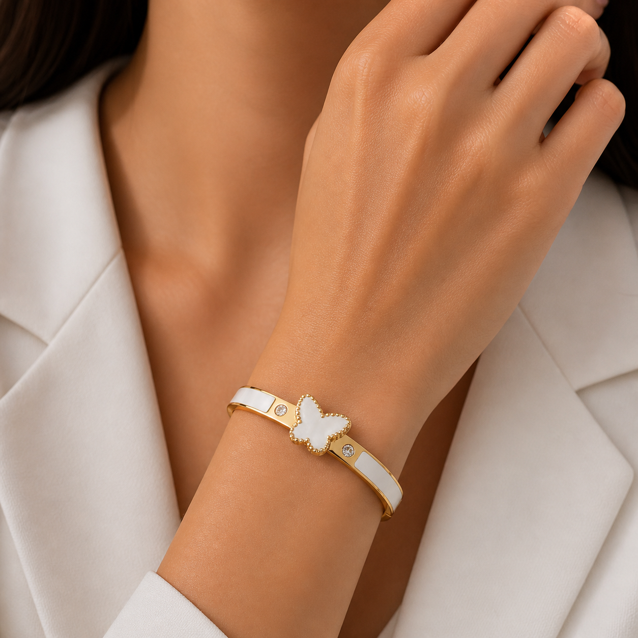 Butterfly Stainless Steel Cuff Bangle
