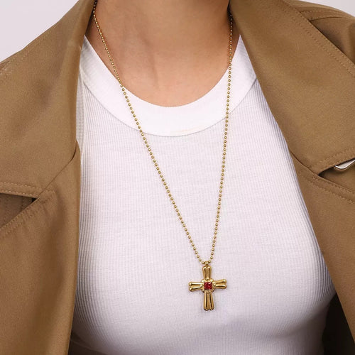 Bead Chain with Royal Cross Pendant