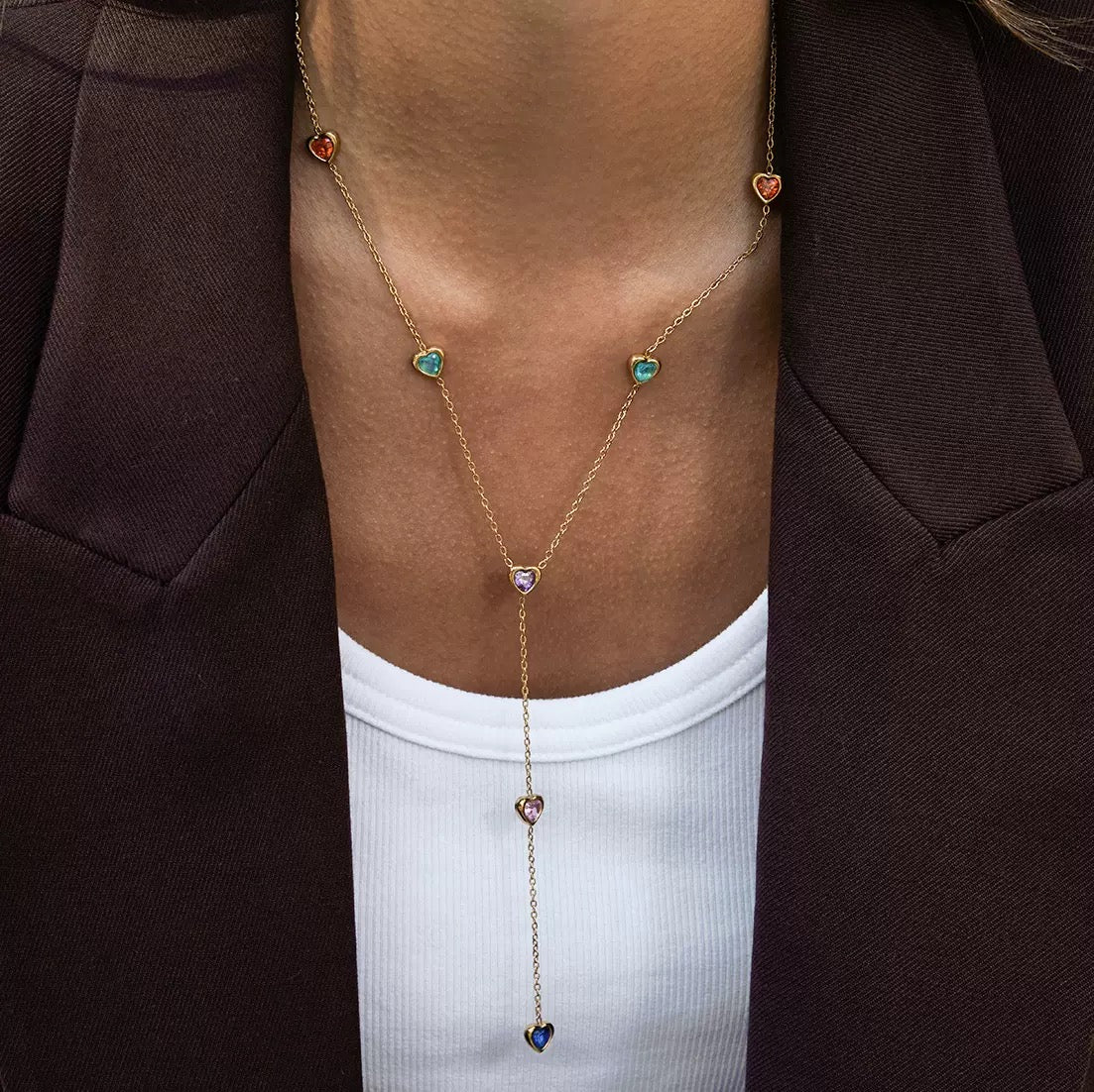 Y Heart Stainless Steel Necklace