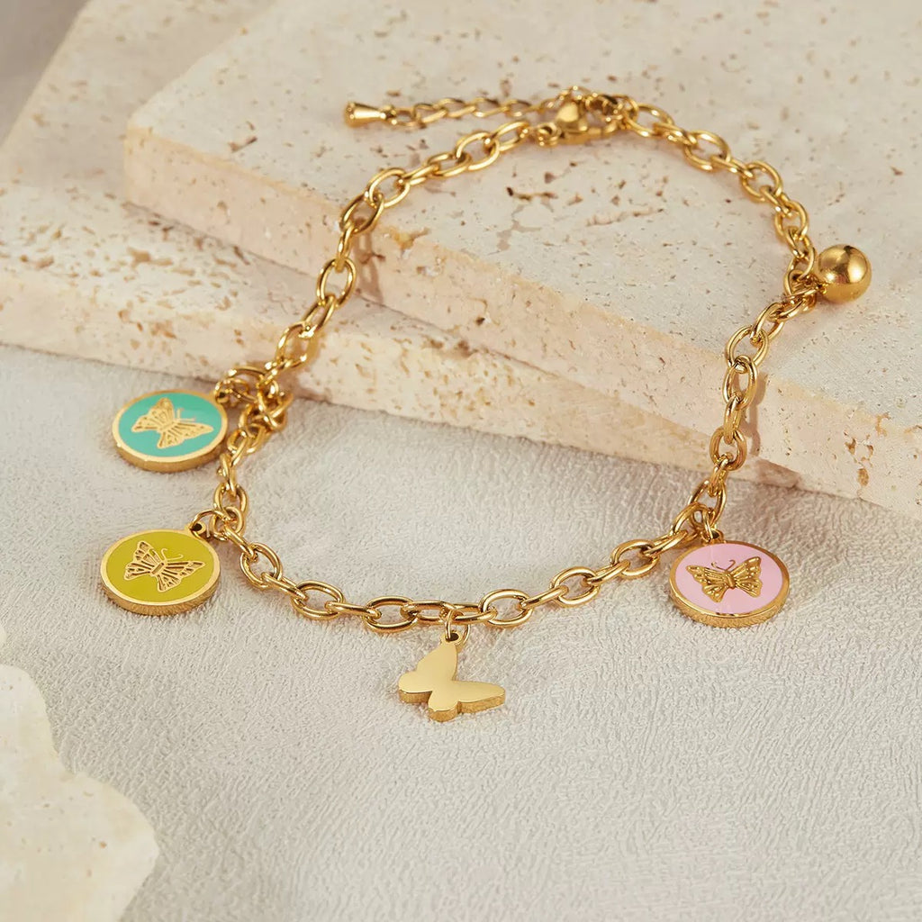 Colors Charms Anklet - Stainless Steel