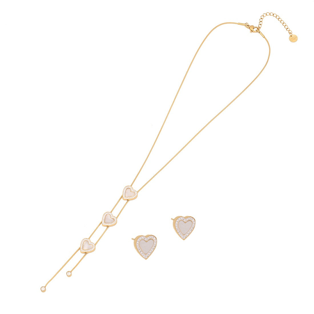 Triple Layer Heart Necklace-Stainless Steel
