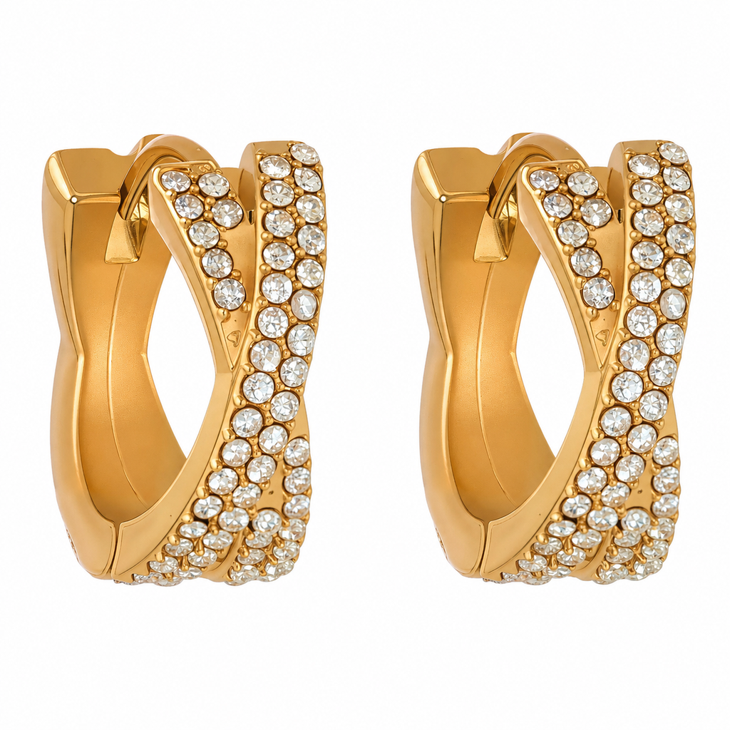 Melana Huggies Earrings in Stainless Steel
