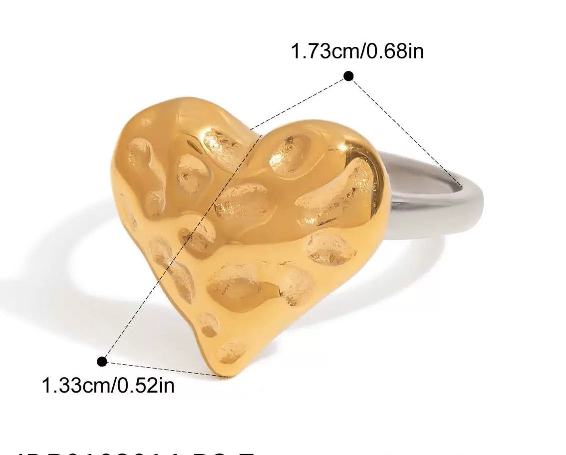 Two Tone Heart Ring