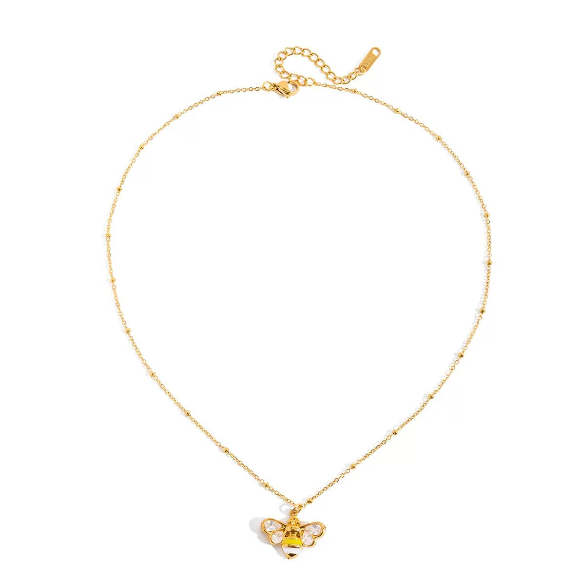 Stainless Steel Oil Dripping Bee Necklace