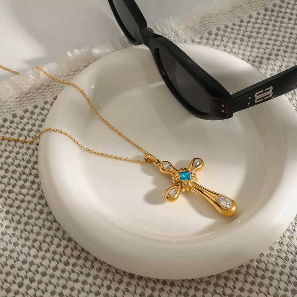 Gold Cross Stainless Steel Necklace