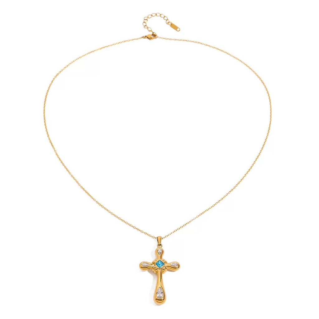 Gold Cross Stainless Steel Necklace