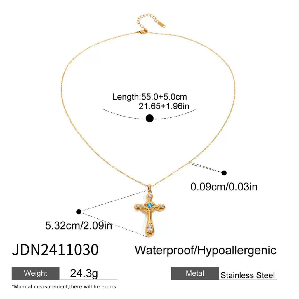 Gold Cross Stainless Steel Necklace