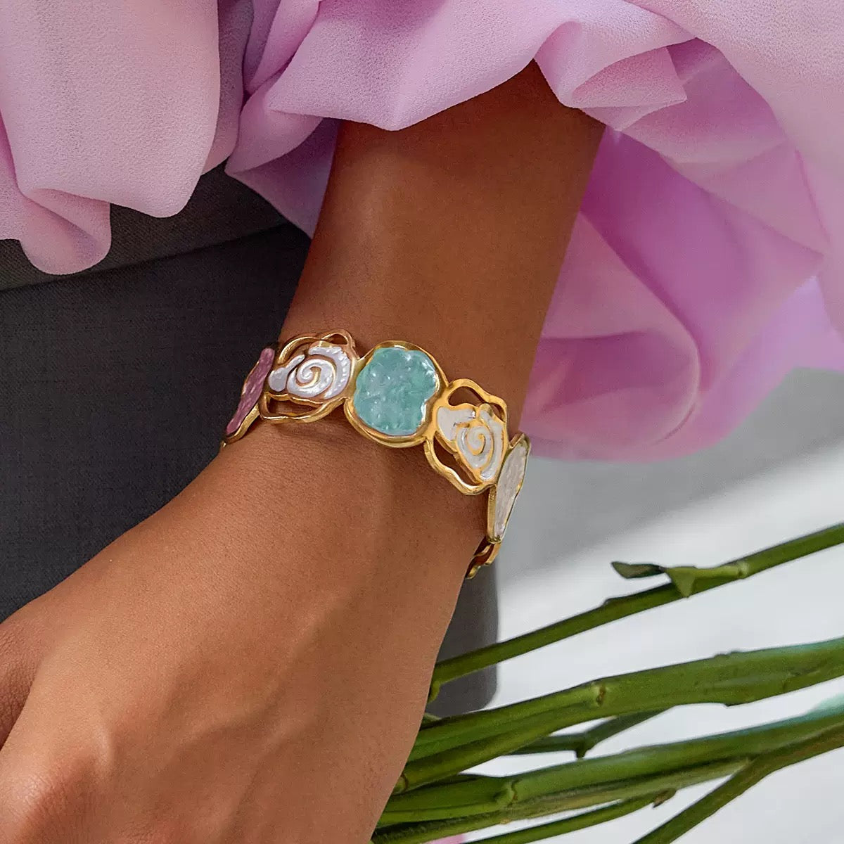 Roma Cuff Bracelet in Stainless Steel