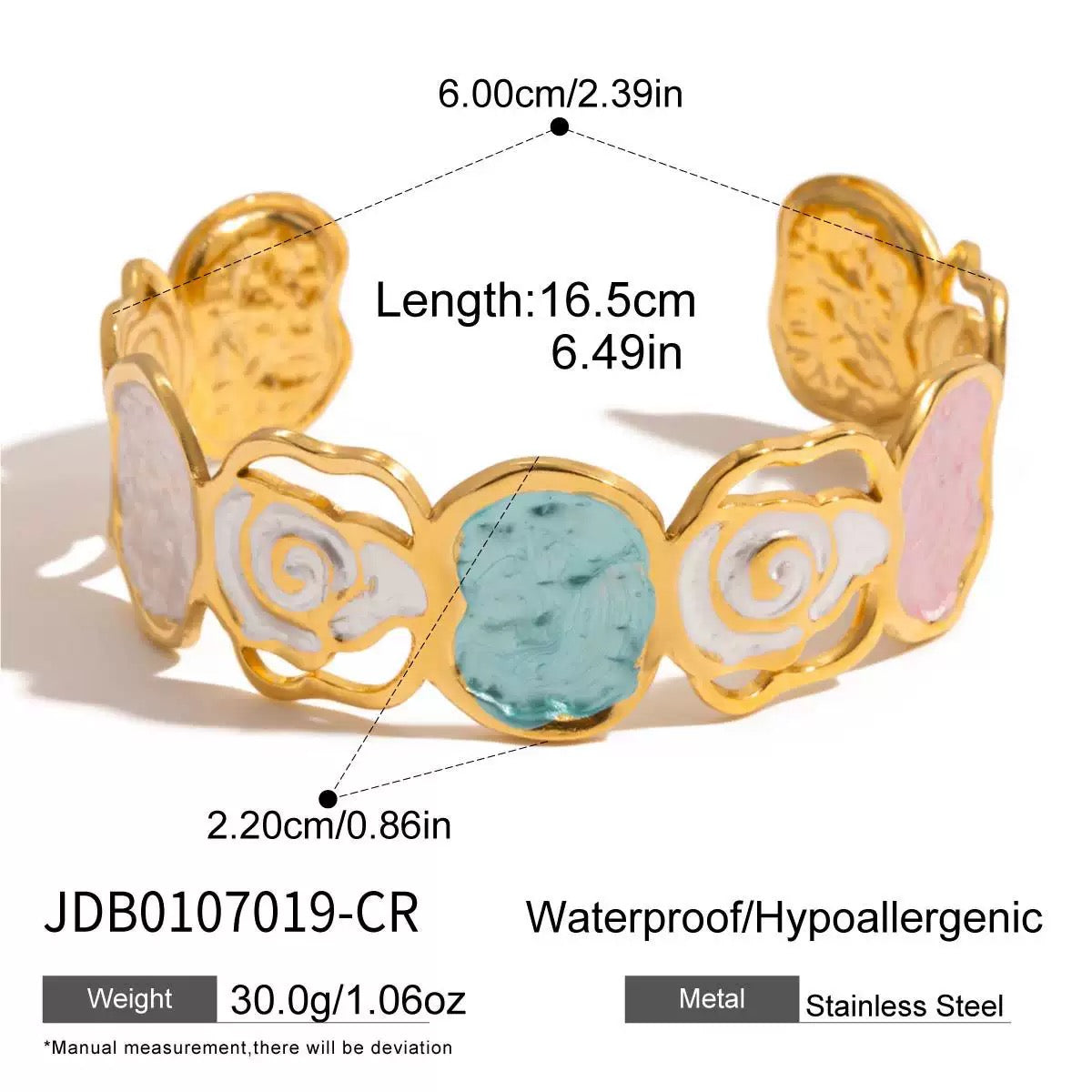 Roma Cuff Bracelet in Stainless Steel