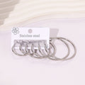 Silver Stainless Steel Hoops Set