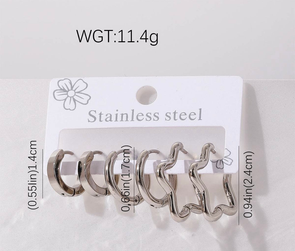 Small Stainless Steel Hoops Set