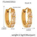 Milii Ring Shaped Zircon Stainless Steel Earrings