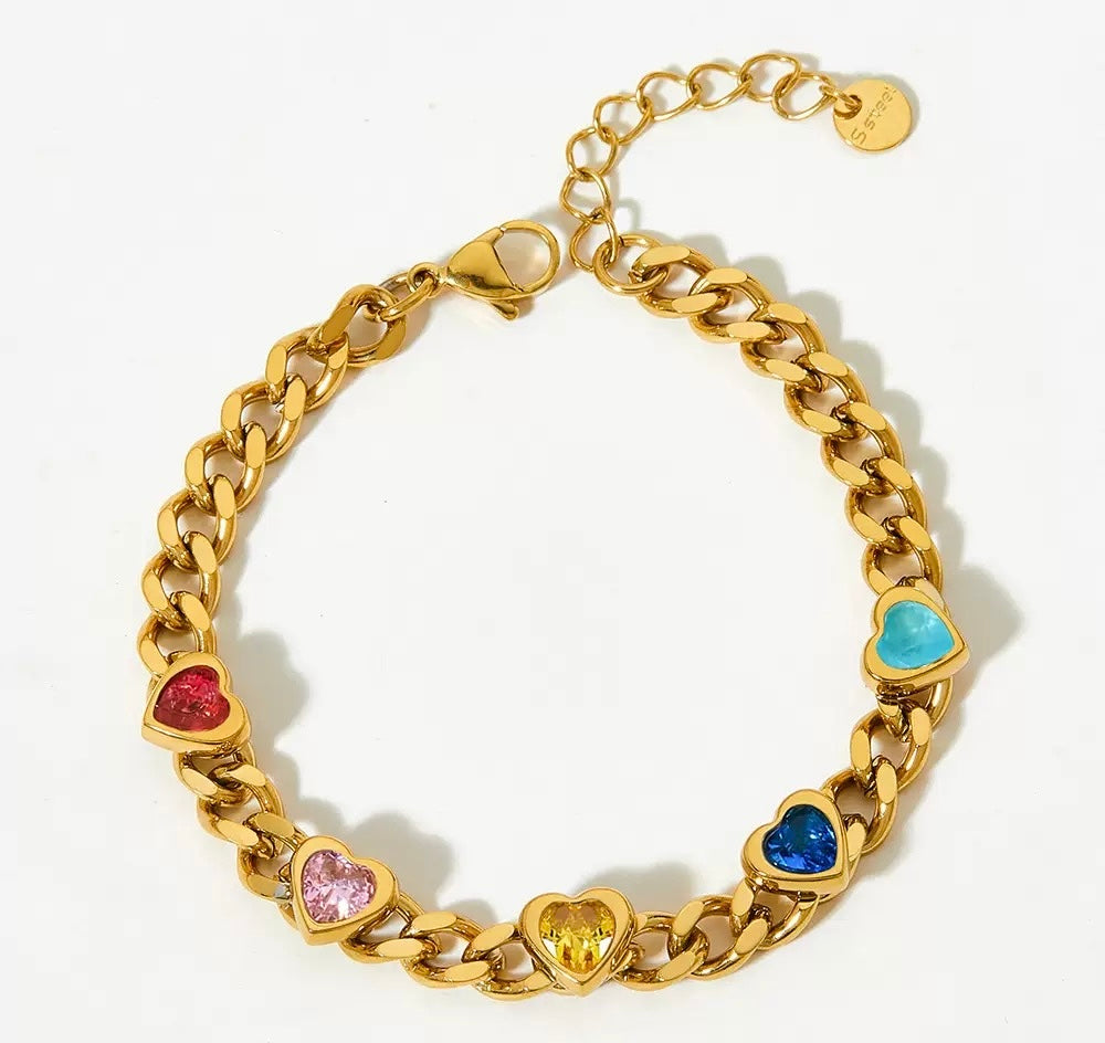 Heart Zircons Bracelet
