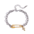 Two Tone Pin Link Bracelet