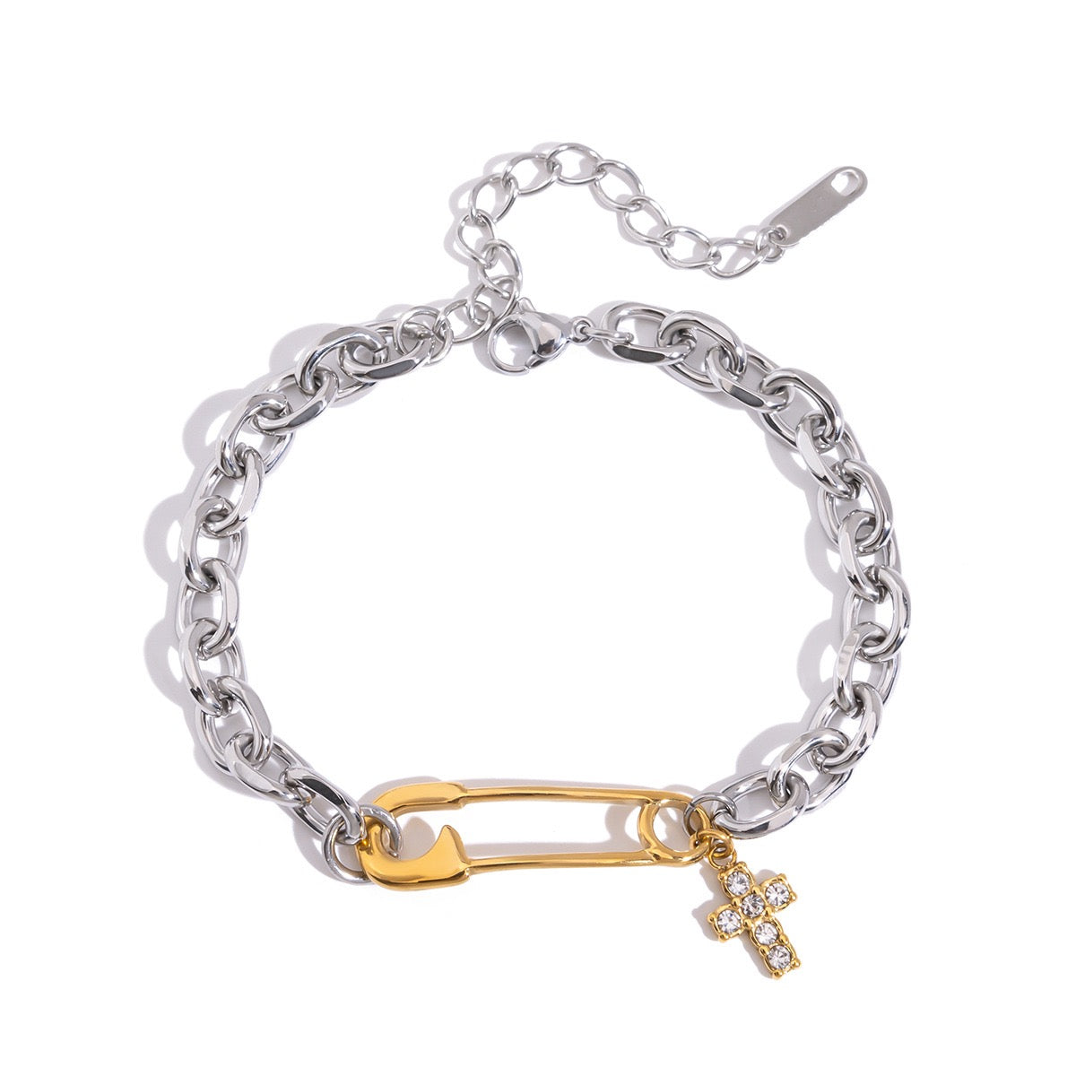 Two Tone Pin Link Bracelet
