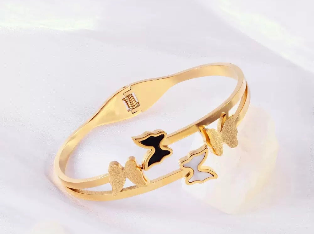Mini Butterfly Stainless Steel Cuff Bangle