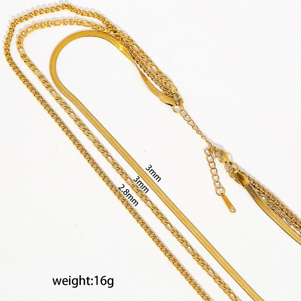 Multi Layered Stainless Steel Necklace