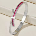 Lisa Pink Stoned Stainless Steel Bangle