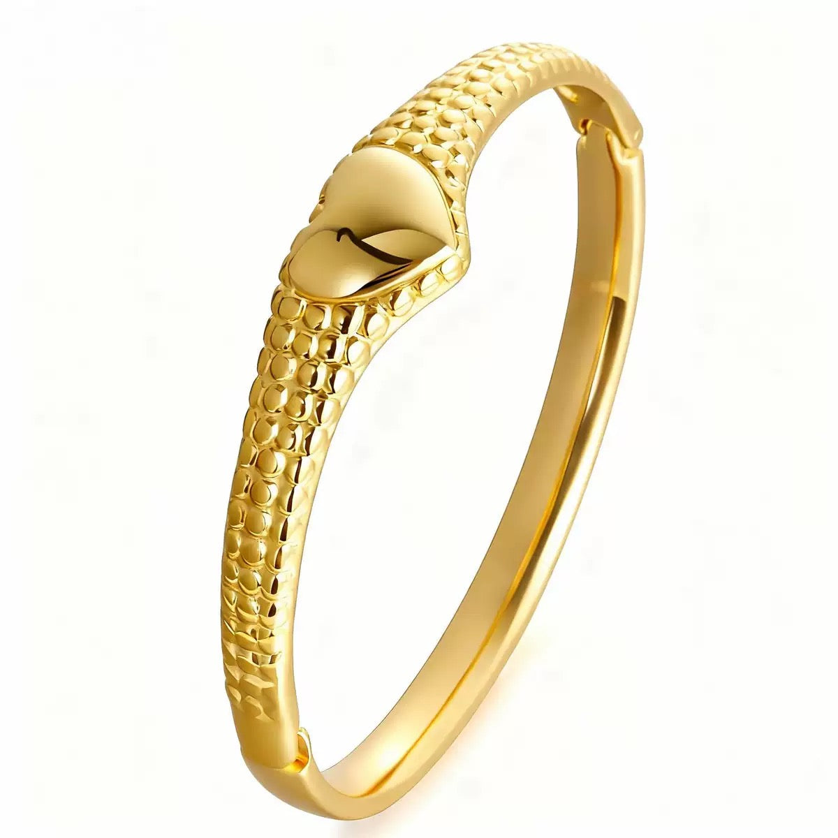 Crepe Heart Cuff Bangle