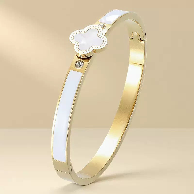 Minimalist White Floral Waterproof Bangle