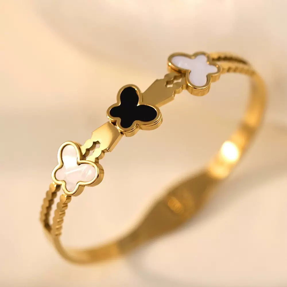 Mini Butterfly Stainless Steel Cuff Bangle