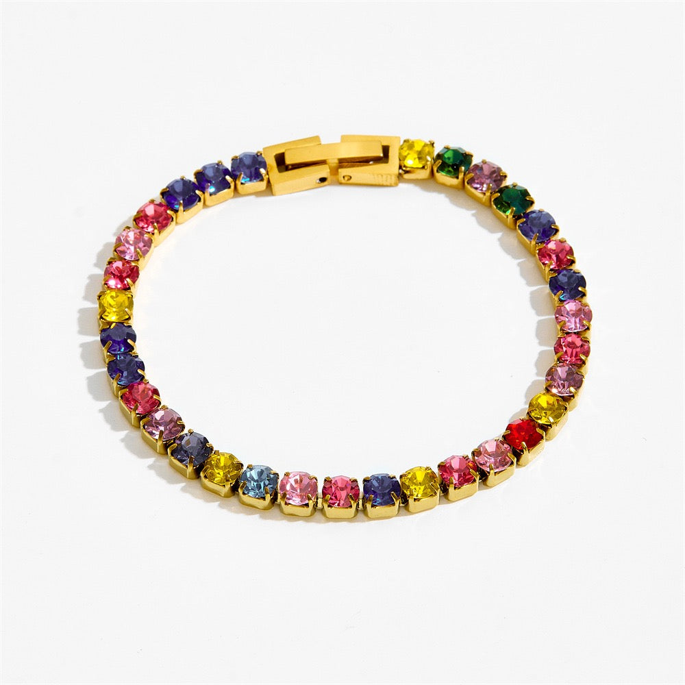Zirconia Stainless Steel Tennis Bracelet