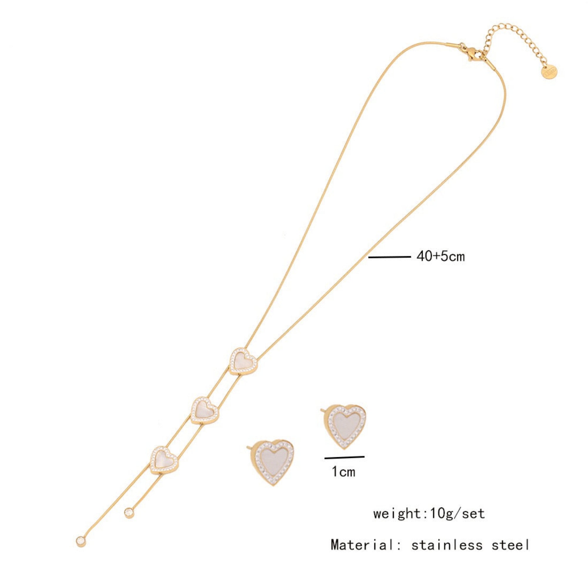 Triple Layer Heart Necklace-Stainless Steel